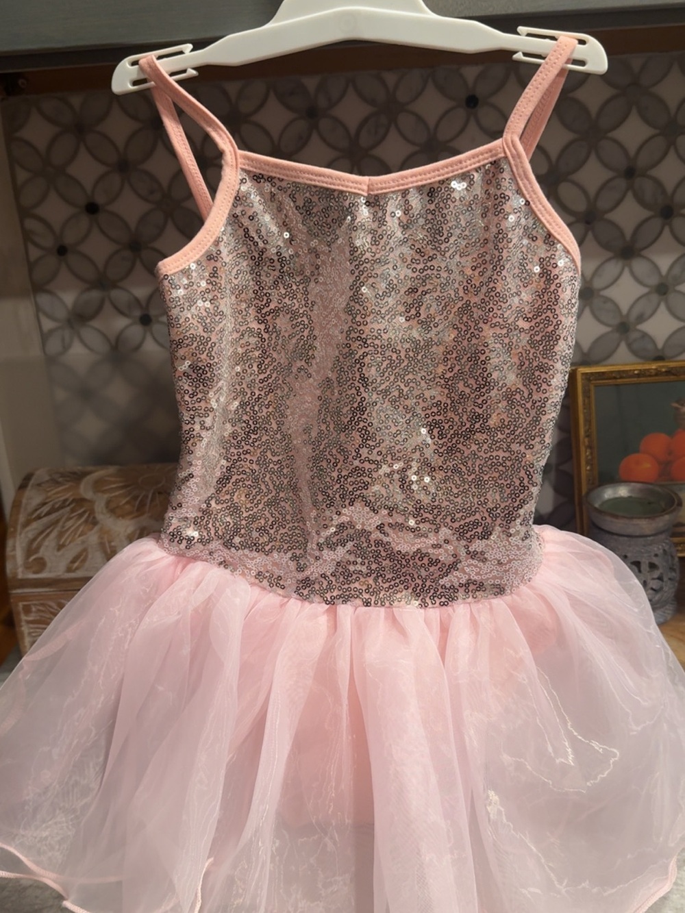 Girls Pink Sequin Tutu Dance Costume
